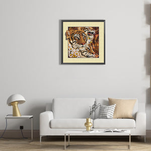 3D Stereoscopic Tiger 30*30CM(Canvas) Partial Special Shaped Drill Diamond Painting
