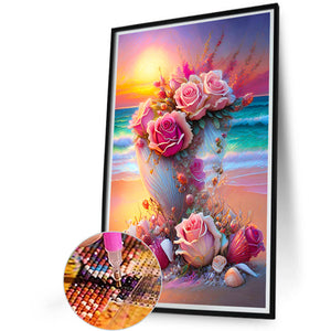 Seaside Flowers 40*60CM(Canvas) Full Round Drill Diamond Painting