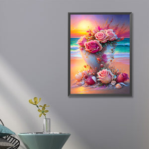 Seaside Flowers 40*60CM(Canvas) Full Round Drill Diamond Painting