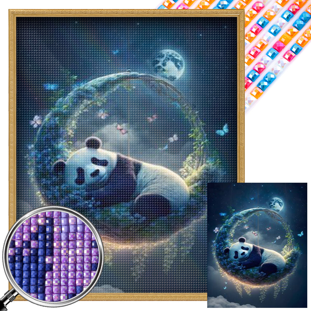 Moon Red Panda 40*50CM(Picture) Full Square Drill Diamond Painting