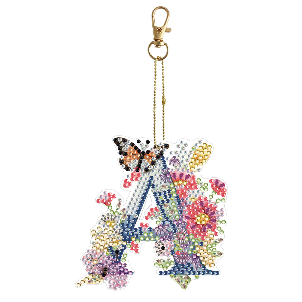 DIY Diamond Art Key Rings Lettter Keychain Supplies Gift for Kids (GJ149)