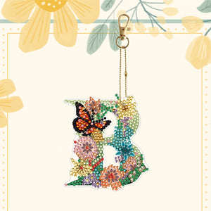DIY Diamond Art Key Rings Lettter Keychain Supplies Gift for Kids (GJ150)