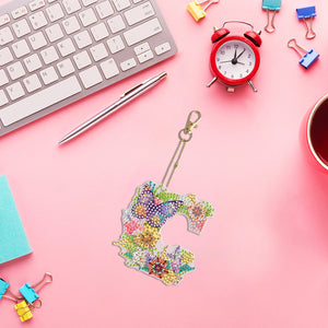 DIY Diamond Art Key Rings Lettter Keychain Supplies Gift for Kids (GJ151)