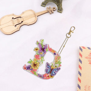 DIY Diamond Art Key Rings Lettter Keychain Supplies Gift for Kids (GJ152)