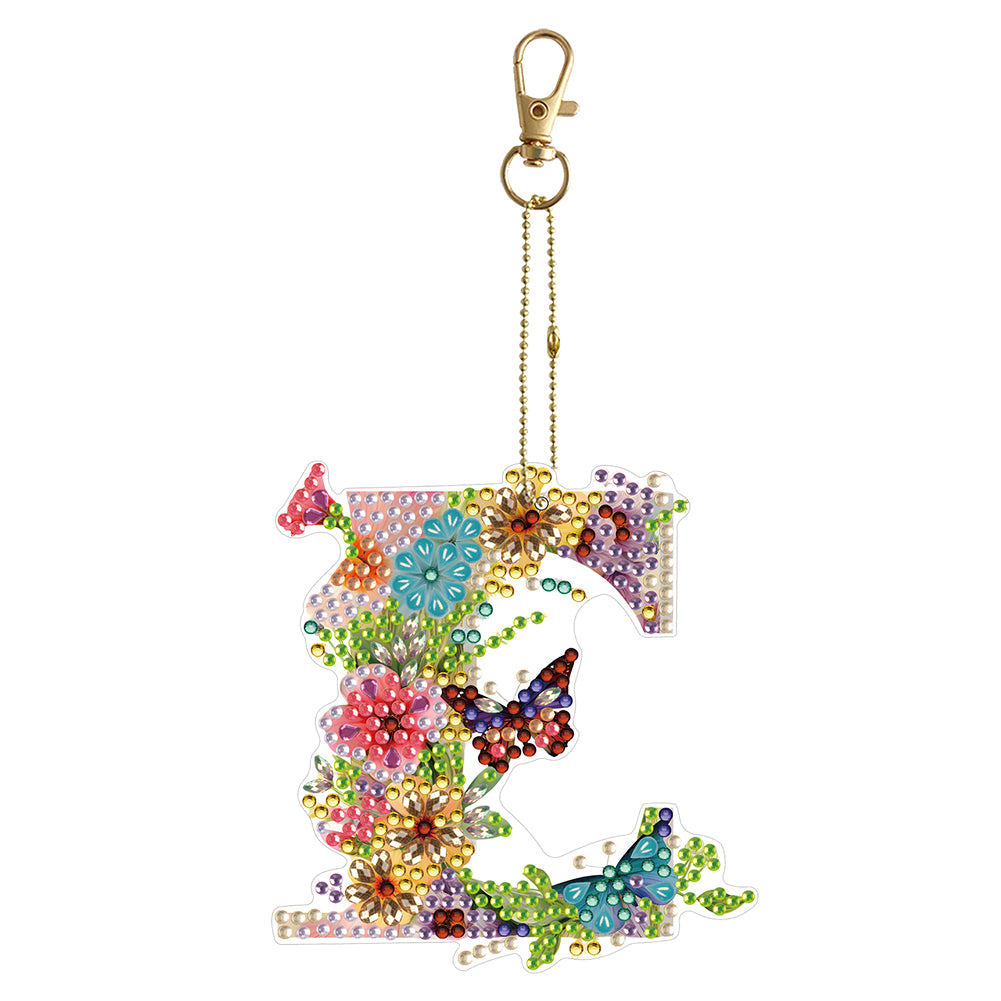 DIY Diamond Art Key Rings Lettter Keychain Supplies Gift for Kids (GJ153)
