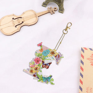 DIY Diamond Art Key Rings Lettter Keychain Supplies Gift for Kids (GJ153)