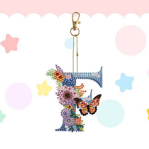 DIY Diamond Art Key Rings Lettter Keychain Supplies Gift for Kids (GJ154)