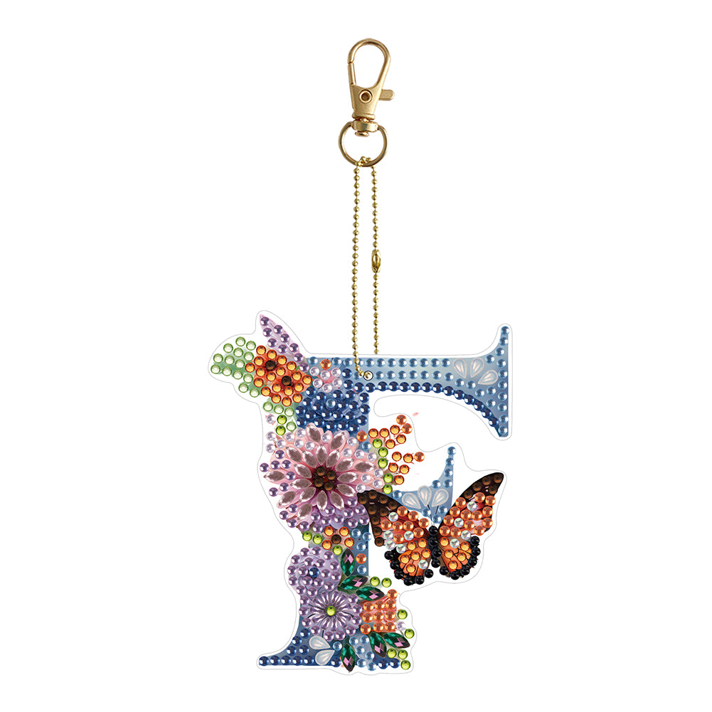 DIY Diamond Art Key Rings Lettter Keychain Supplies Gift for Kids (GJ154)