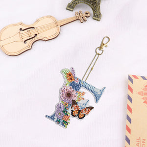 DIY Diamond Art Key Rings Lettter Keychain Supplies Gift for Kids (GJ154)