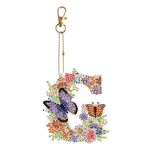 DIY Diamond Art Key Rings Lettter Keychain Supplies Gift for Kids (GJ129)