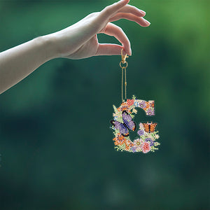 DIY Diamond Art Key Rings Lettter Keychain Supplies Gift for Kids (GJ129)