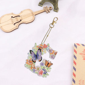 DIY Diamond Art Key Rings Lettter Keychain Supplies Gift for Kids (GJ129)