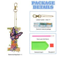 Load image into Gallery viewer, DIY Diamond Art Key Rings Lettter Keychain Supplies Gift for Kids (GJ131)
