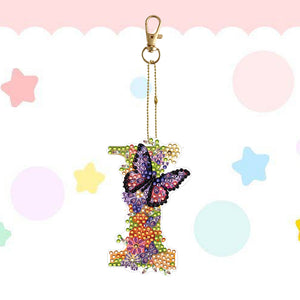 DIY Diamond Art Key Rings Lettter Keychain Supplies Gift for Kids (GJ131)