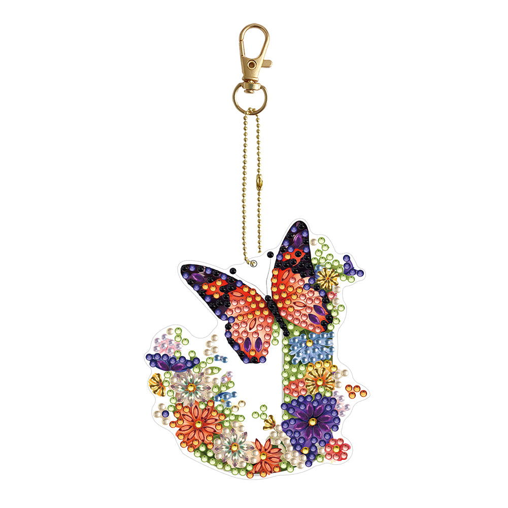 DIY Diamond Art Key Rings Lettter Keychain Supplies Gift for Kids (GJ132)