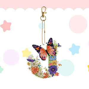 DIY Diamond Art Key Rings Lettter Keychain Supplies Gift for Kids (GJ132)