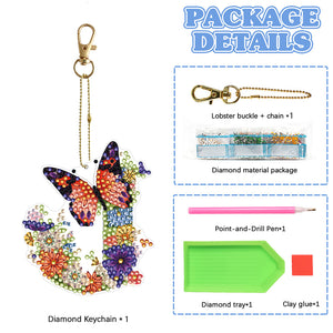 DIY Diamond Art Key Rings Lettter Keychain Supplies Gift for Kids (GJ132)