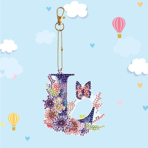 DIY Diamond Art Key Rings Lettter Keychain Supplies Gift for Kids (GJ134)