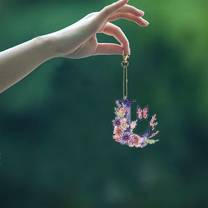 DIY Diamond Art Key Rings Lettter Keychain Supplies Gift for Kids (GJ134)