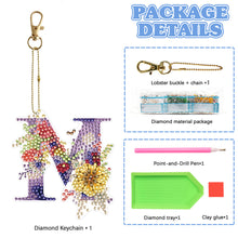 Load image into Gallery viewer, DIY Diamond Art Key Rings Lettter Keychain Supplies Gift for Kids (GJ135)
