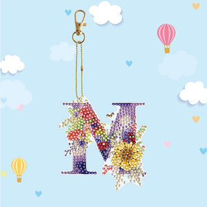 DIY Diamond Art Key Rings Lettter Keychain Supplies Gift for Kids (GJ135)
