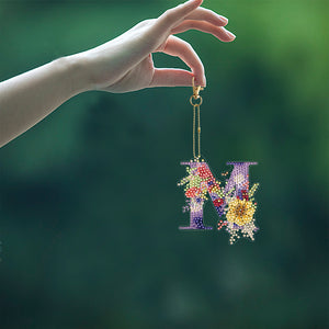 DIY Diamond Art Key Rings Lettter Keychain Supplies Gift for Kids (GJ135)
