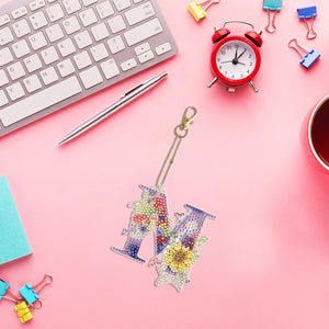 DIY Diamond Art Key Rings Lettter Keychain Supplies Gift for Kids (GJ135)