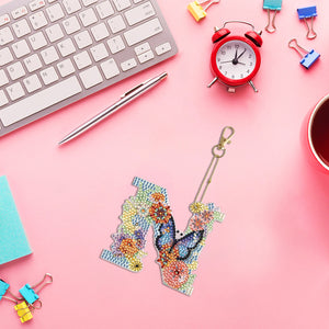 DIY Diamond Art Key Rings Lettter Keychain Supplies Gift for Kids (GJ136)