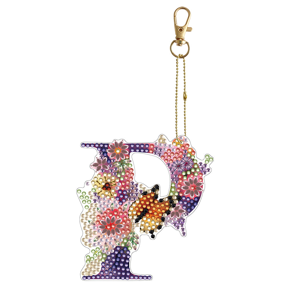 DIY Diamond Art Key Rings Lettter Keychain Supplies Gift for Kids (GJ138)