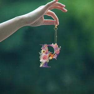 DIY Diamond Art Key Rings Lettter Keychain Supplies Gift for Kids (GJ138)