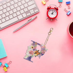 DIY Diamond Art Key Rings Lettter Keychain Supplies Gift for Kids (GJ138)