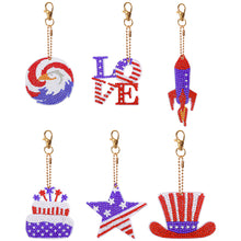 Load image into Gallery viewer, Independence Day Series DIY Keychain Double Side Special Shaped Gift for Kid(#2)
