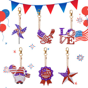 Independence Day Series DIY Keychain Double Side Special Shaped Gift for Kid(#3)