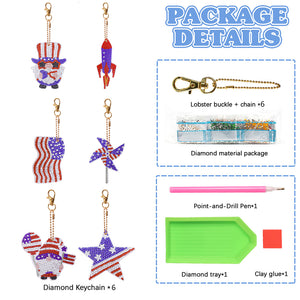 Independence Day Series DIY Keychain Double Side Special Shaped Gift for Kid(#4)