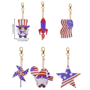Independence Day Series DIY Keychain Double Side Special Shaped Gift for Kid(#4)