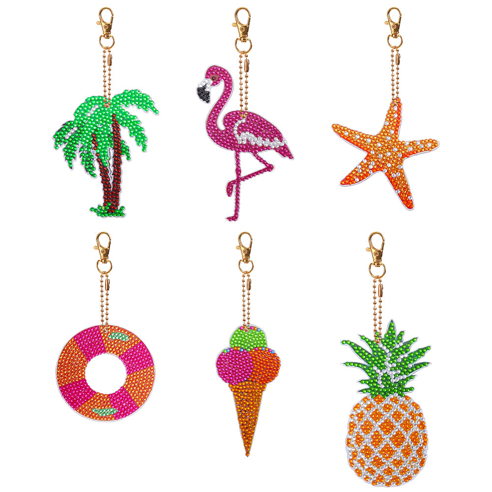 Summer Day Series DIY Keychain Double Side Special Shaped Gift for Kids (#6)