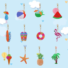 Load image into Gallery viewer, Summer Day Series DIY Keychain Double Side Special Shaped Gift for Kids (#7)
