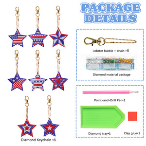 Independence Day Series DIY Keychain Double Side Special Shaped Gift for Kid(#9)