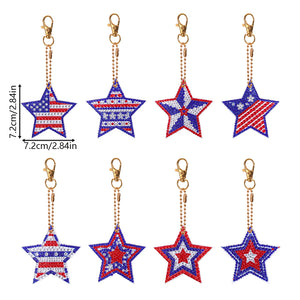 Independence Day Series DIY Keychain Double Side Special Shaped Gift for Kid(#9)