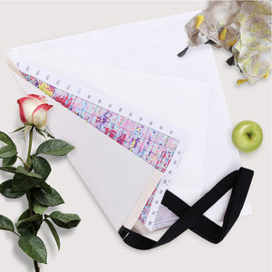 Canvas Clutch Bag Large Capacity Cross Stitch Printed Shopper Bag (3)