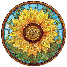 Load image into Gallery viewer, Sunflower Glass Painting 30*30CM(Canvas) Partial Special Shaped Drill Diamond Painting
