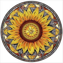 Load image into Gallery viewer, Sunflower Glass Painting 30*30CM(Canvas) Partial Special Shaped Drill Diamond Painting
