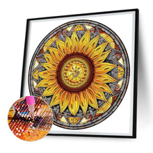 Load image into Gallery viewer, Sunflower Glass Painting 30*30CM(Canvas) Partial Special Shaped Drill Diamond Painting
