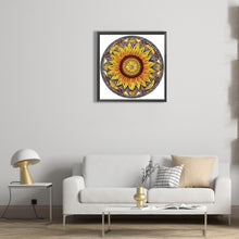 Load image into Gallery viewer, Sunflower Glass Painting 30*30CM(Canvas) Partial Special Shaped Drill Diamond Painting
