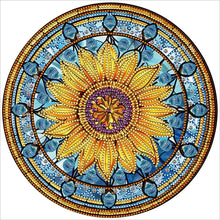 Load image into Gallery viewer, Sunflower Glass Painting 30*30CM(Canvas) Partial Special Shaped Drill Diamond Painting
