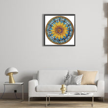 Load image into Gallery viewer, Sunflower Glass Painting 30*30CM(Canvas) Partial Special Shaped Drill Diamond Painting
