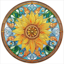 Load image into Gallery viewer, Sunflower Glass Painting 30*30CM(Canvas) Partial Special Shaped Drill Diamond Painting
