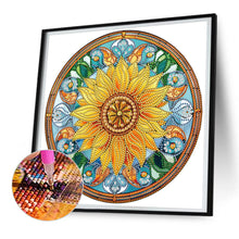 Load image into Gallery viewer, Sunflower Glass Painting 30*30CM(Canvas) Partial Special Shaped Drill Diamond Painting
