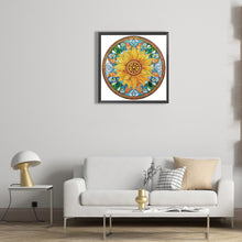 Load image into Gallery viewer, Sunflower Glass Painting 30*30CM(Canvas) Partial Special Shaped Drill Diamond Painting
