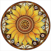 Load image into Gallery viewer, Sunflower Glass Painting 30*30CM(Canvas) Partial Special Shaped Drill Diamond Painting
